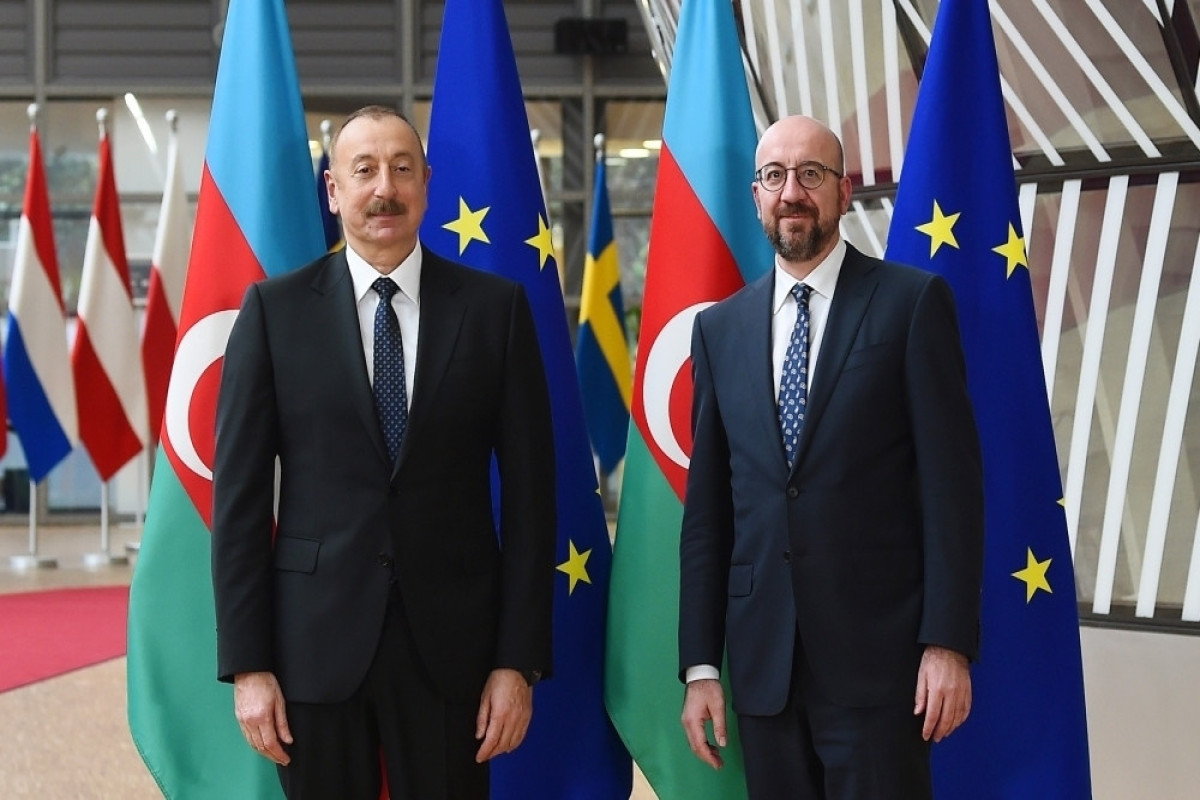 президент Совета Европейского Союза Шарль Мишель Президент Азербайджанской Республики Ильхам Алиев