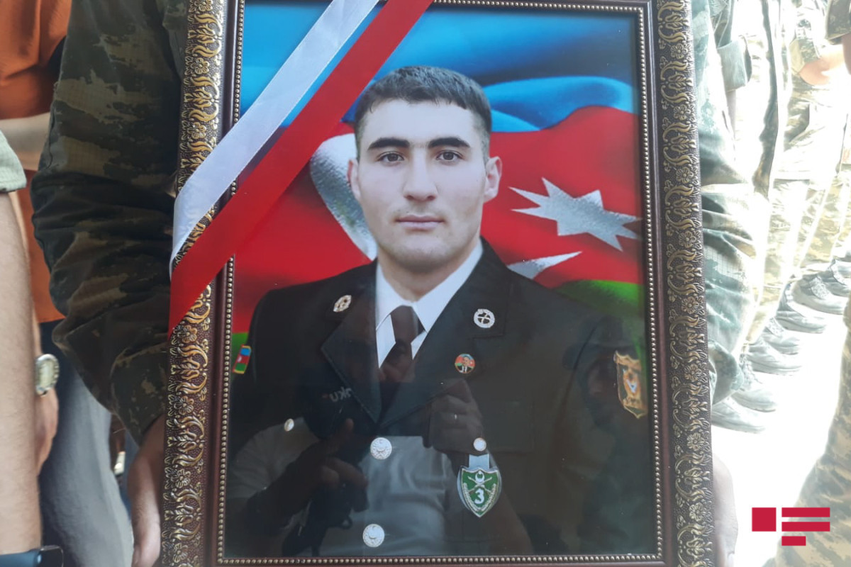 Церемония прощания со ставшим шехидом военнослужащим Алиевым Таиром Чингиз оглу