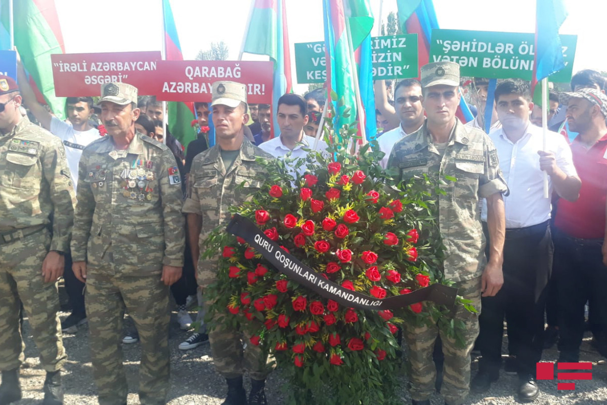 Церемония прощания со ставшим шехидом военнослужащим Алиевым Таиром Чингиз оглу