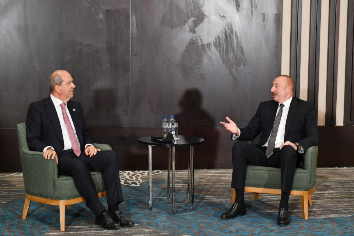 President of the Turkish Republic of Northern Cyprus Ersin Tatar and President of the Republic of Azerbaijan Ilham Aliyev