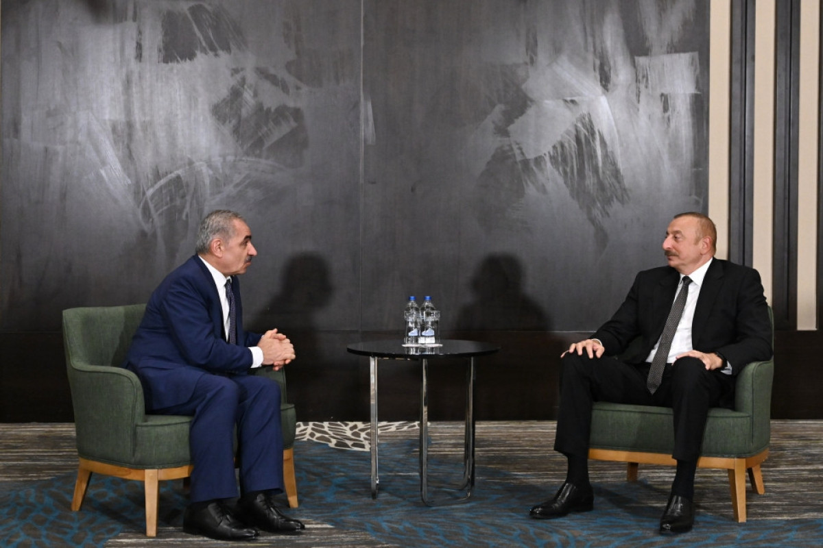 The President of the Republic of Azerbaijan, Ilham Aliyev, and Prime Minister of the State of Palestine, Mohammad Ibrahim Shtayyeh
