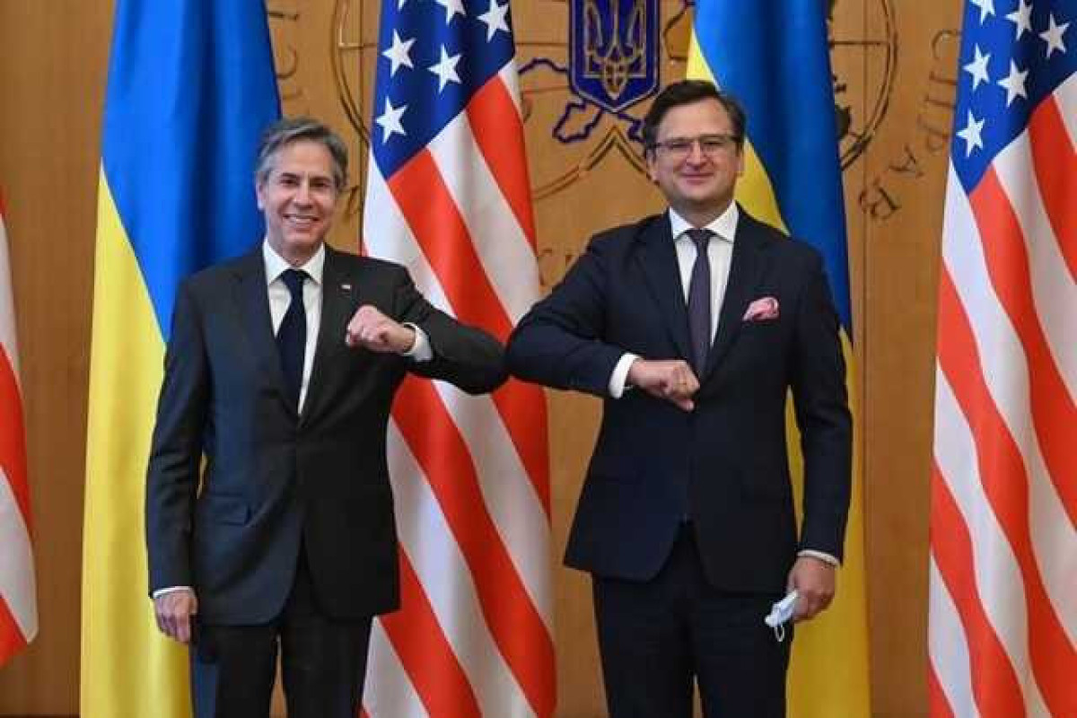 Minister for Foreign Affairs of Ukraine Dmytro Kuleba and U.S. Secretary of State Antony Blinken