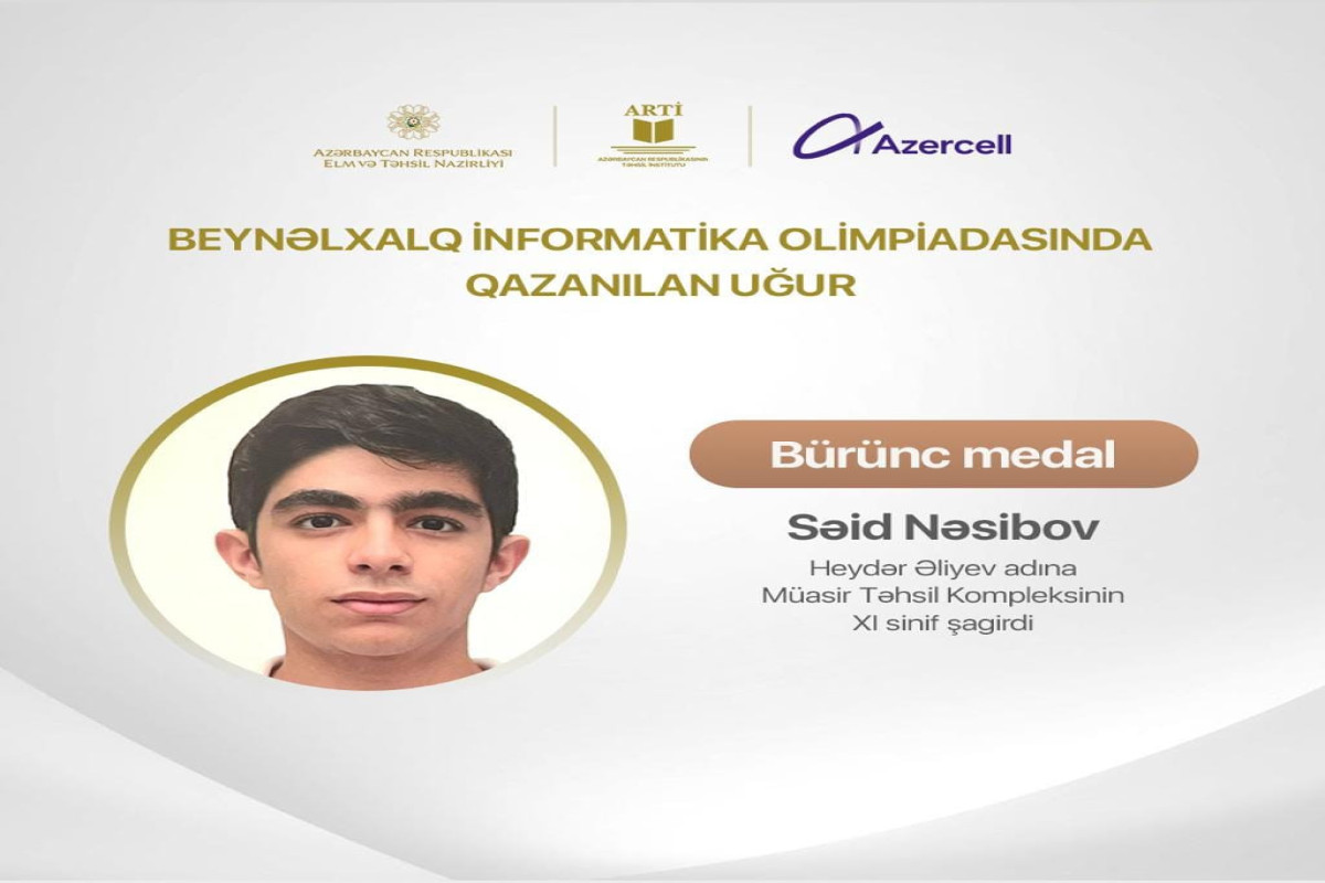 Azərbaycan Beynəlxalq İnformatika Olimpiadasında növbəti uğur əldə edib