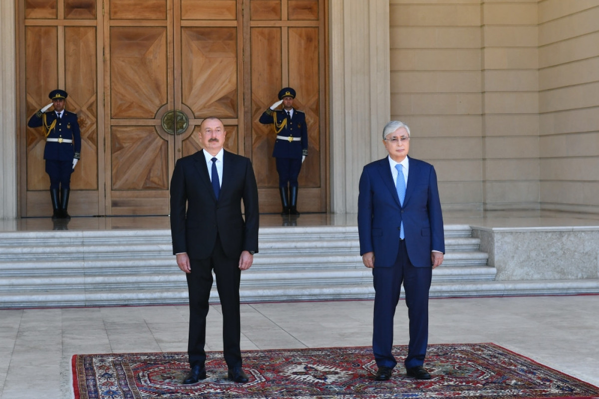 Qazaxıstan Prezidentinin rəsmi qarşılanma mərasimi olub - FOTO 