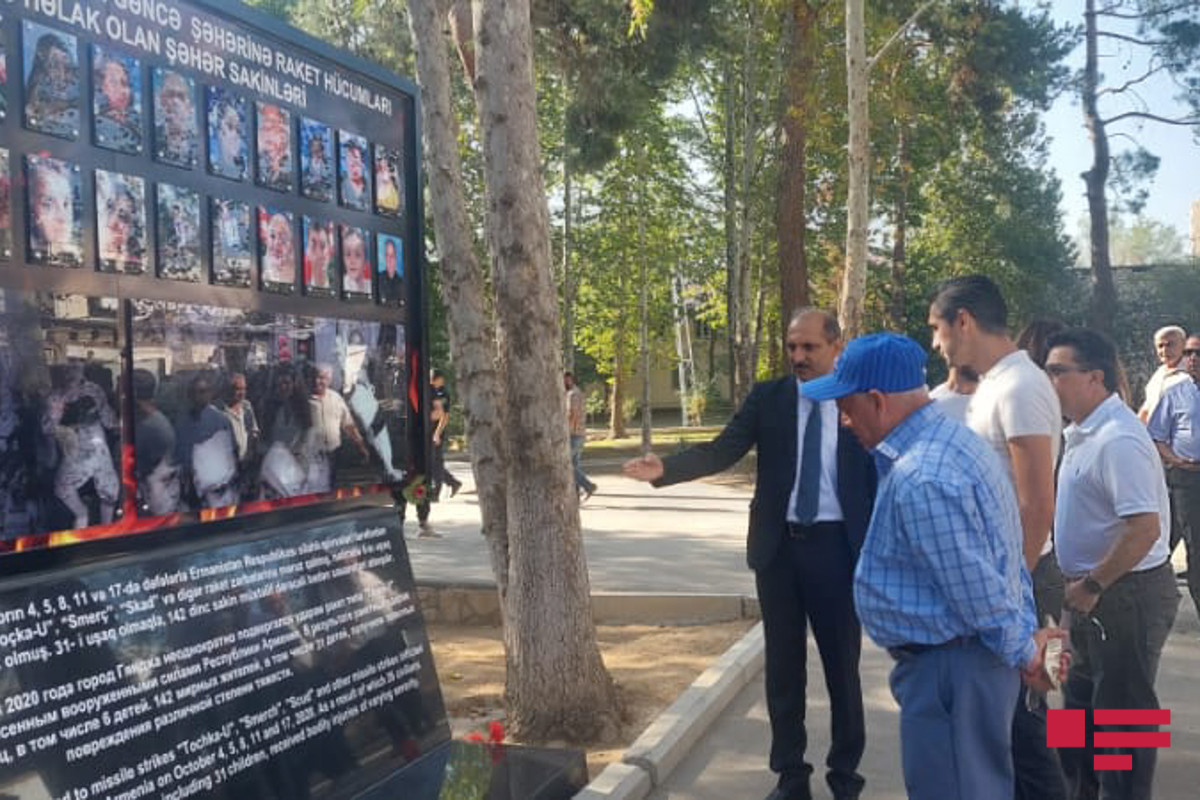 BMT-də akkreditasiya olunmuş jurnalistlər Gəncədə ermənilərin raket atdığı əraziyə baxış keçirib - FOTO 