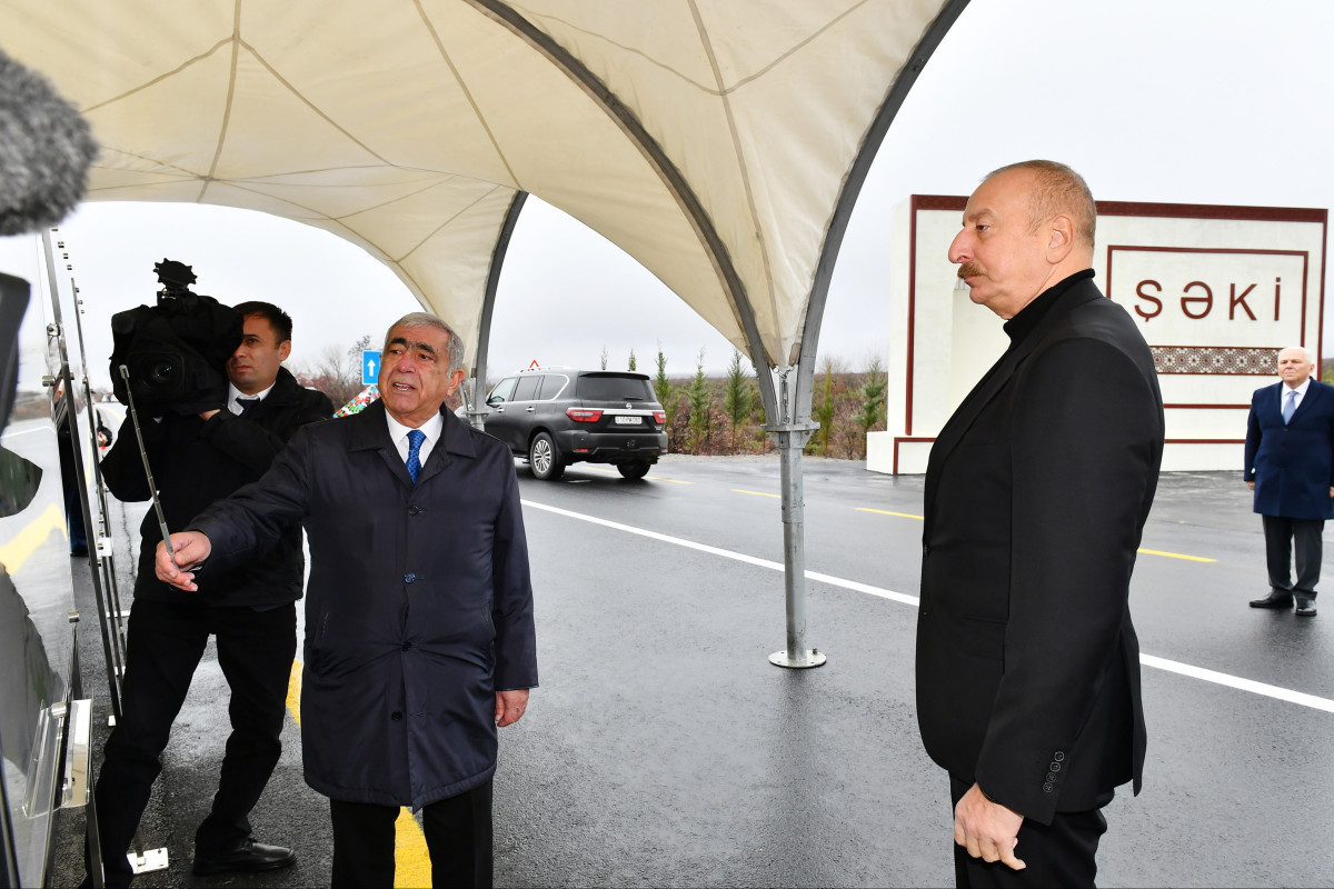 Президент принял участие в открытии дороги Огуз-Шеки после реконструкции