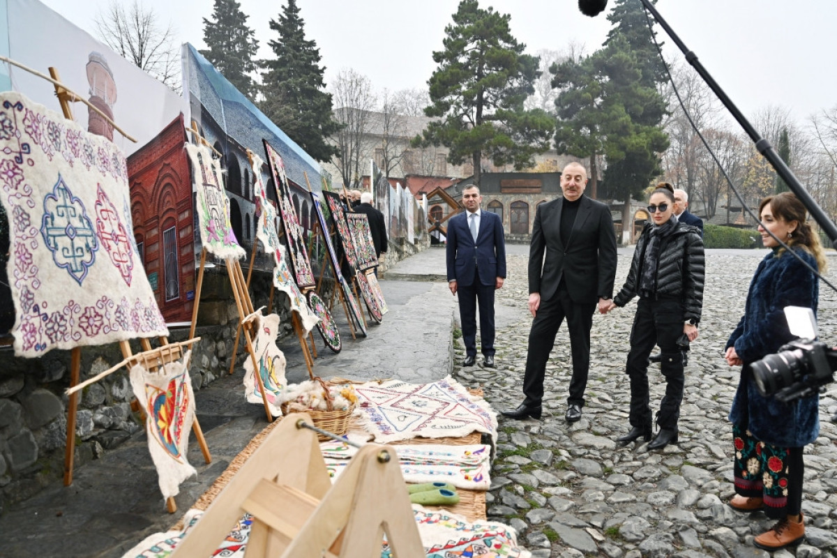 President Ilham Aliyev viewed repair and restoration work carried out in territory of “Yukhari Bash” National Historical-Architectural Reserve, Shaki-UPDATED 