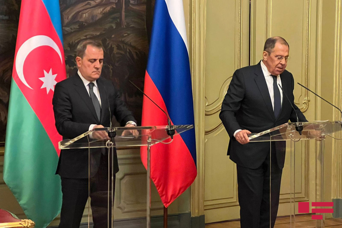 Jeyhun Bayramov, Foreign Minister of Azerbaijan and Sergey Lavrov, foreign Minister of Russia