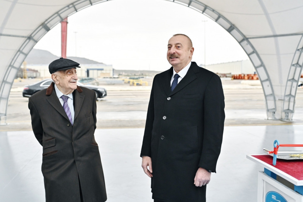 Azerbaijani President attends a ceremony to launch the “Academician Khoshbakht Yusifzade” tanker-PHOTO -UPDATED 