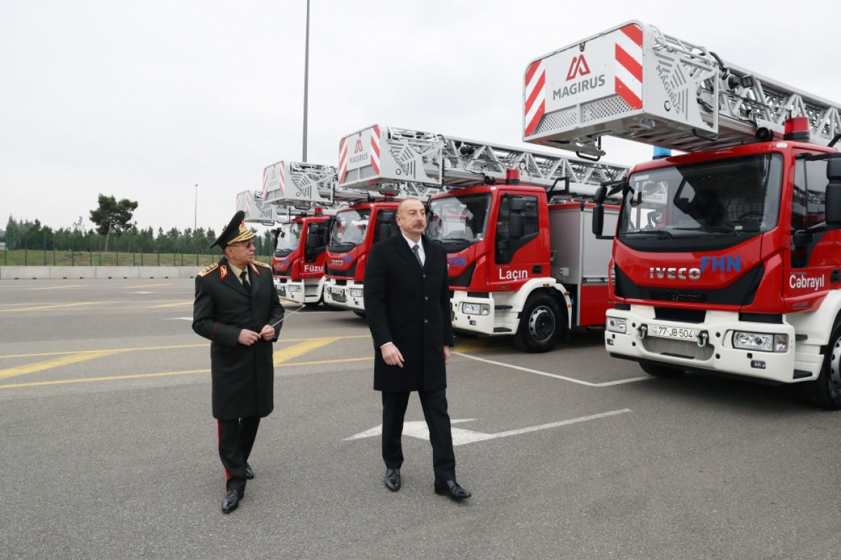 President Ilham Aliyev viewed newly purchased special purpose equipment and ambulances-UPDATED 