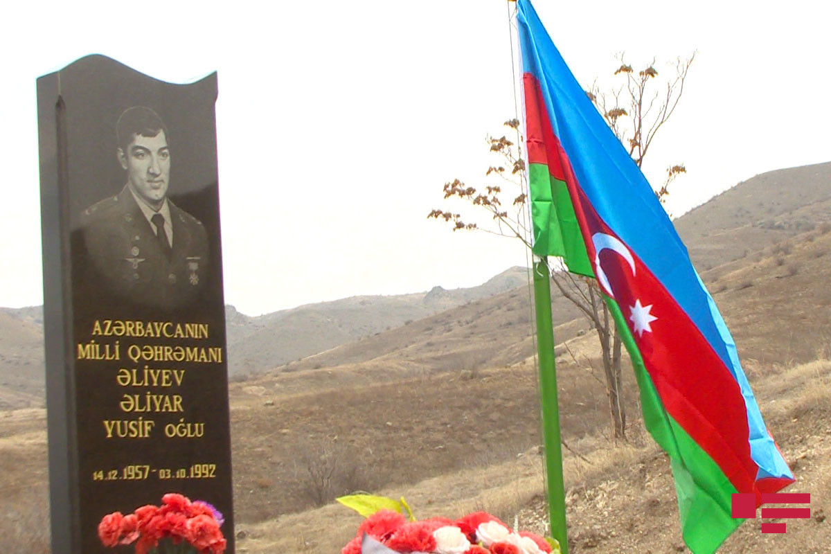Qubadlıda Milli Qəhrəman Əliyar Əliyevin məzarı ziyarət edilib - FOTO 