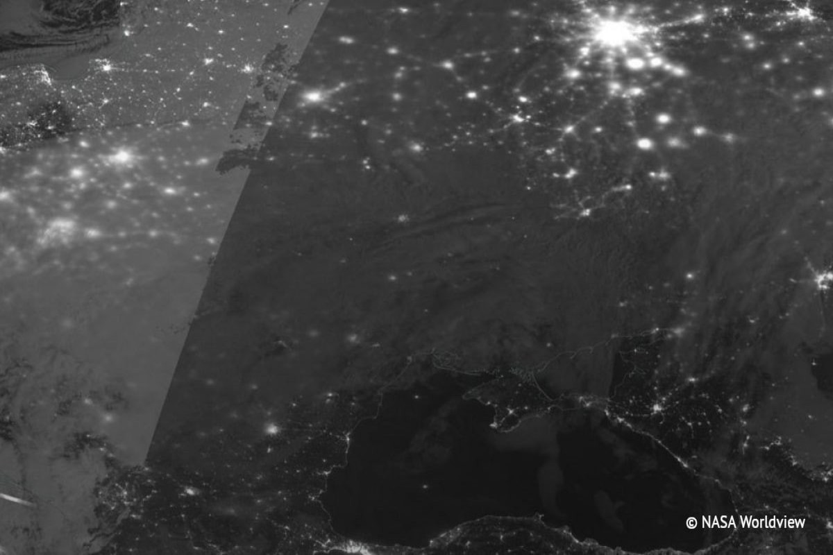 NASA işıqsız Ukrayna ərazisinin peyk fotosunu dərc edib