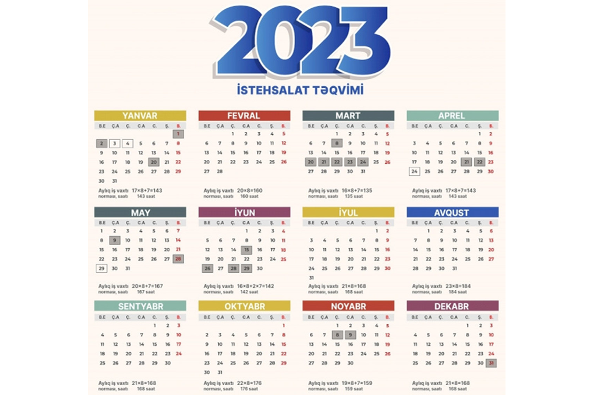 Gələn ilin iş vaxtı norması və istehsalat təqvimi təsdiq edilib