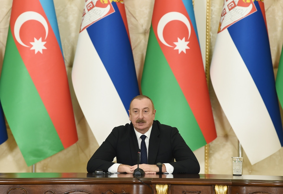 Azərbaycan və Serbiya prezidentləri mətbuata bəyanatlarla çıxış ediblər