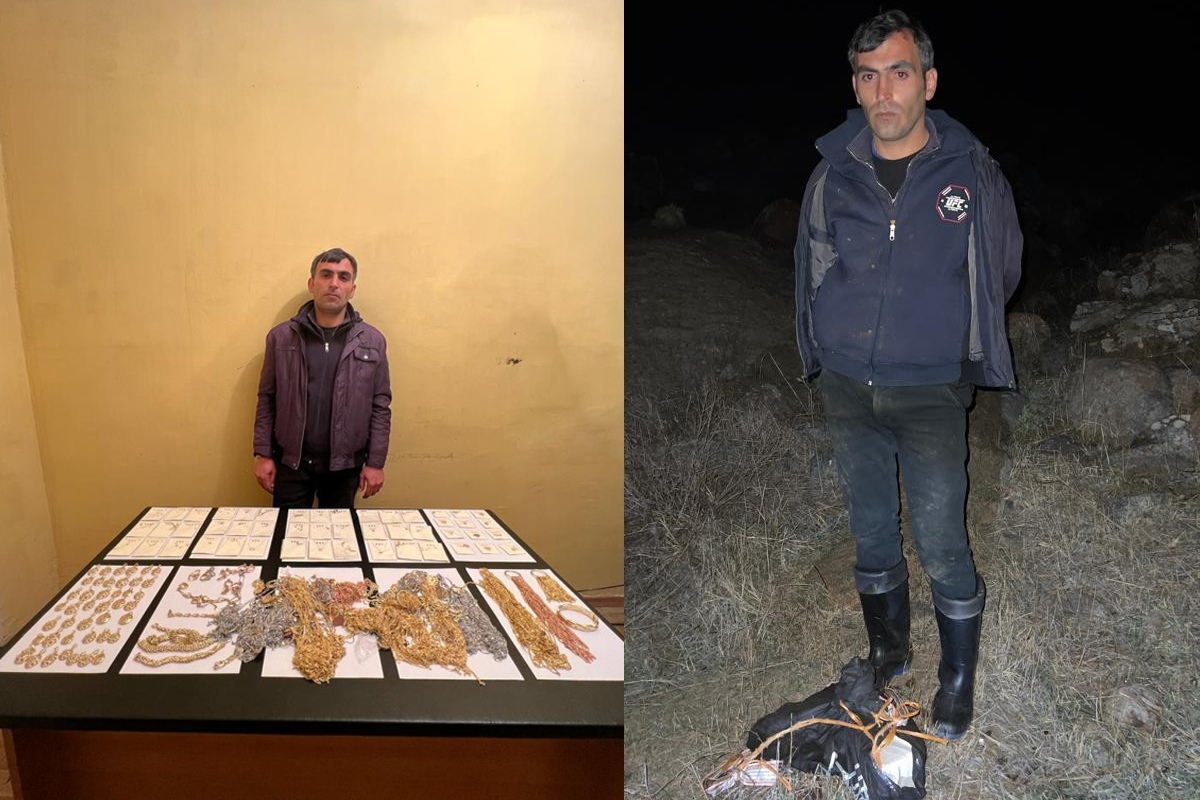 İranla sərhəddən 2 kq zinət əşyası keçirməyə cəhd edən şəxs tutulub - FOTO  - VİDEO 