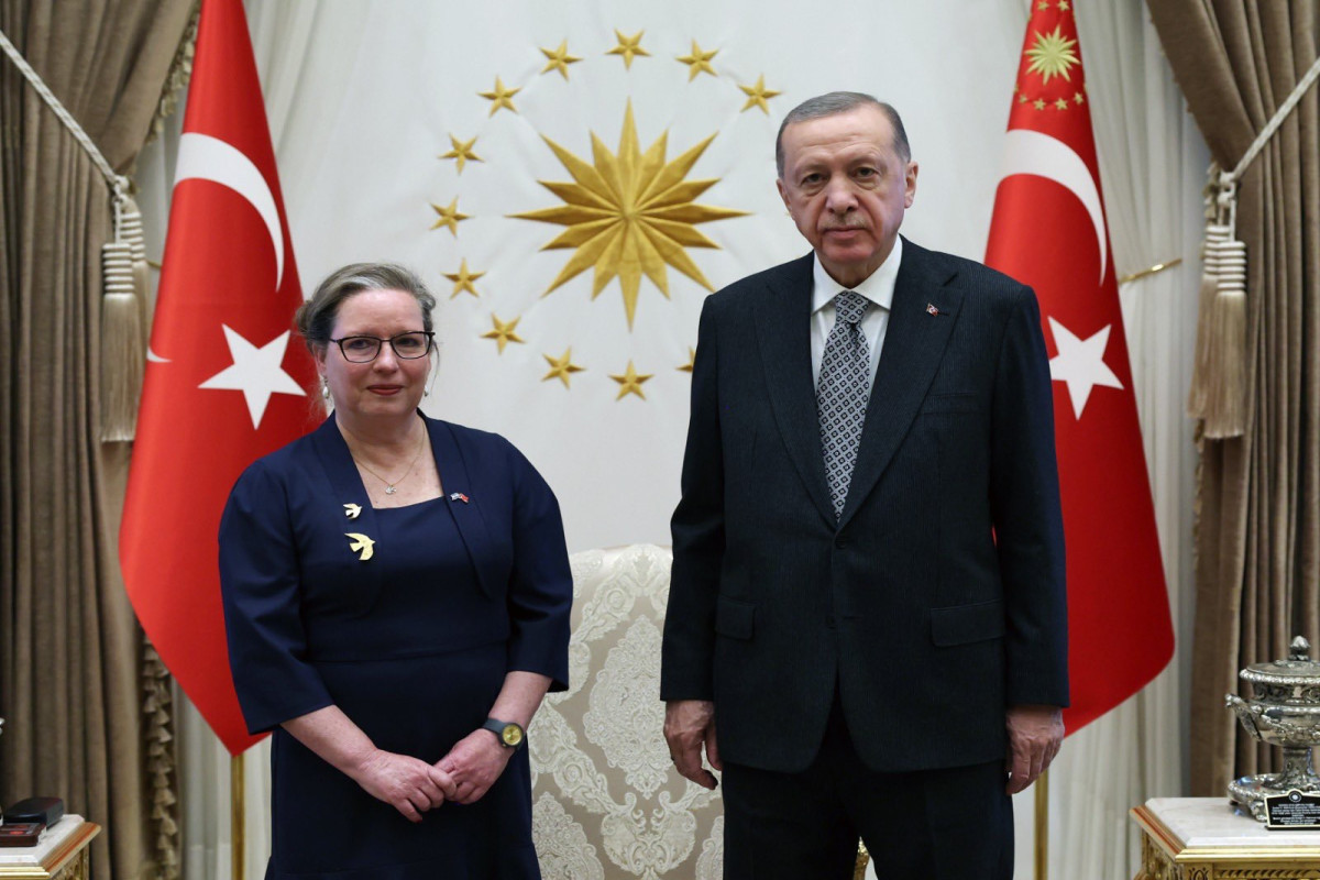 Irit Lillian, Israeli ambassador and Recep Tayyib Erdogan, Turkish President