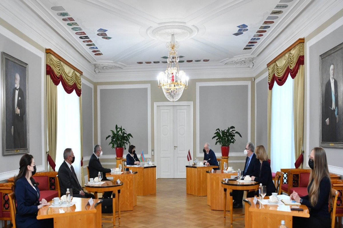 Sahibə Qafarova Latviya Prezidenti ilə görüşüb