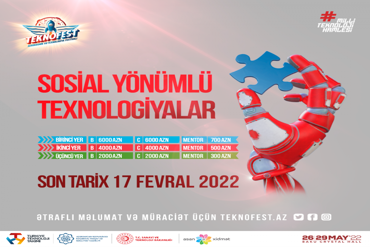 "TEKNOFEST Azərbaycan" çərçivəsində daha bir müsabiqəyə qeydiyyat başlayıb