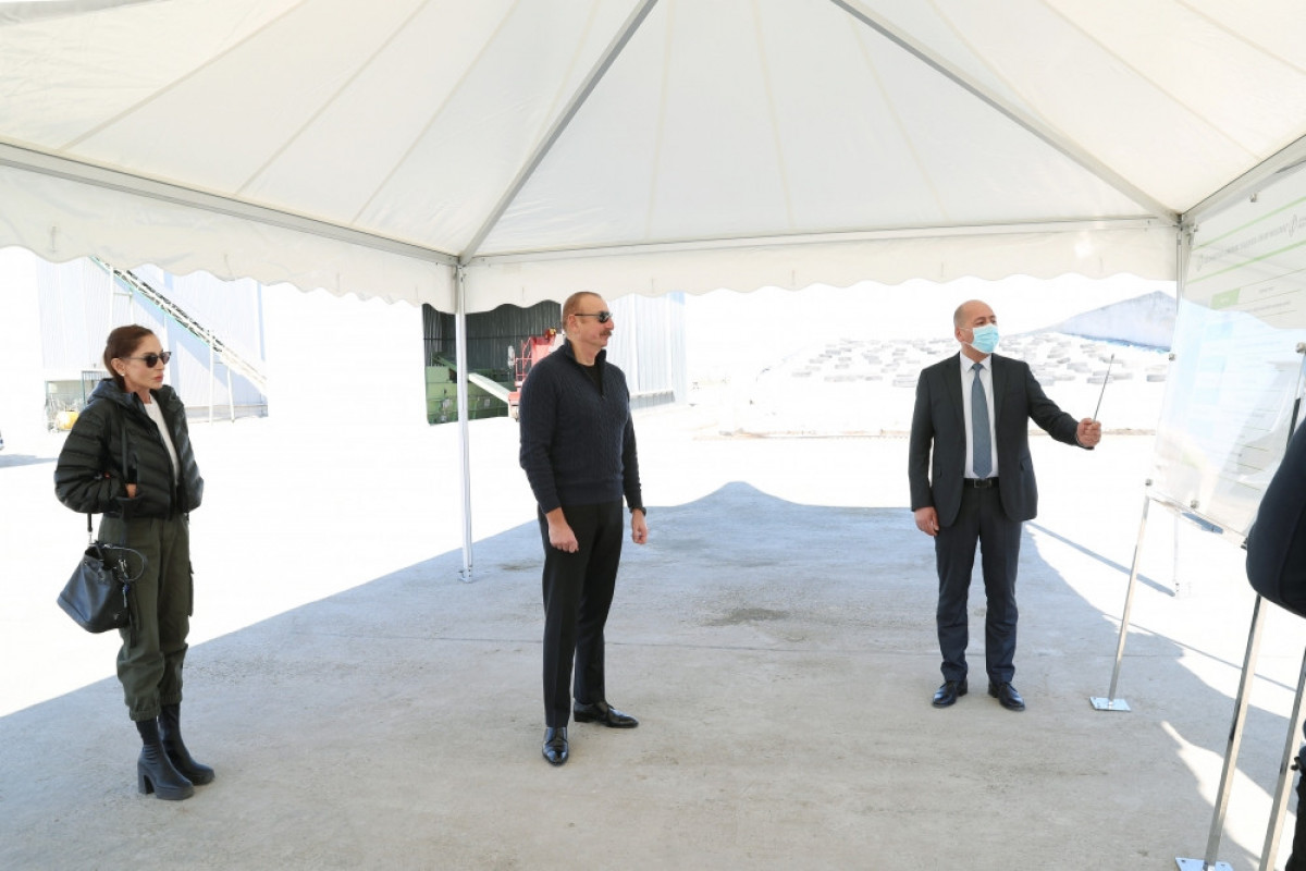 Prezident və birinci xanım “Ağcabədi taxıl Aqropark”da yaradılan şəraitlə tanış olub