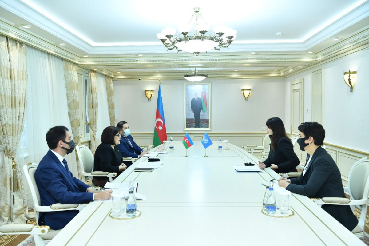 Milli Məclisin sədri Sahibə Qafarova, BMT-nin Azərbaycandakı rezident əlaqələndiricisi Vladanka Andreeva ilə görüş