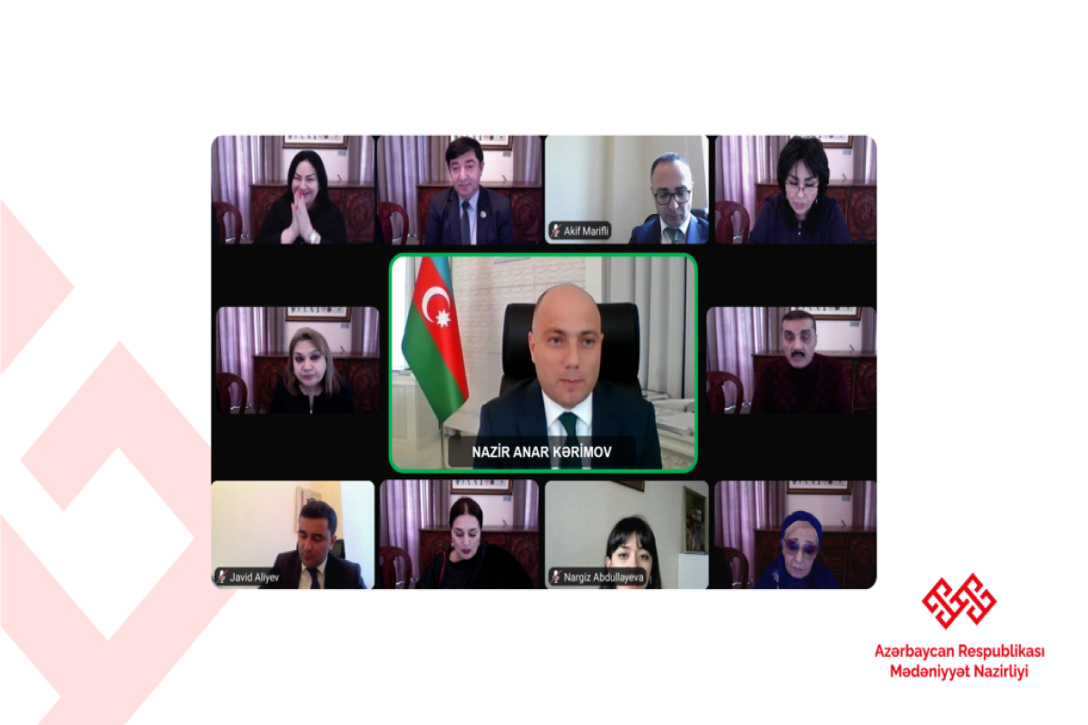 Anar Kərimov mədəniyyət xadimləri və digər şəxslərlə videoformatda görüş keçirib