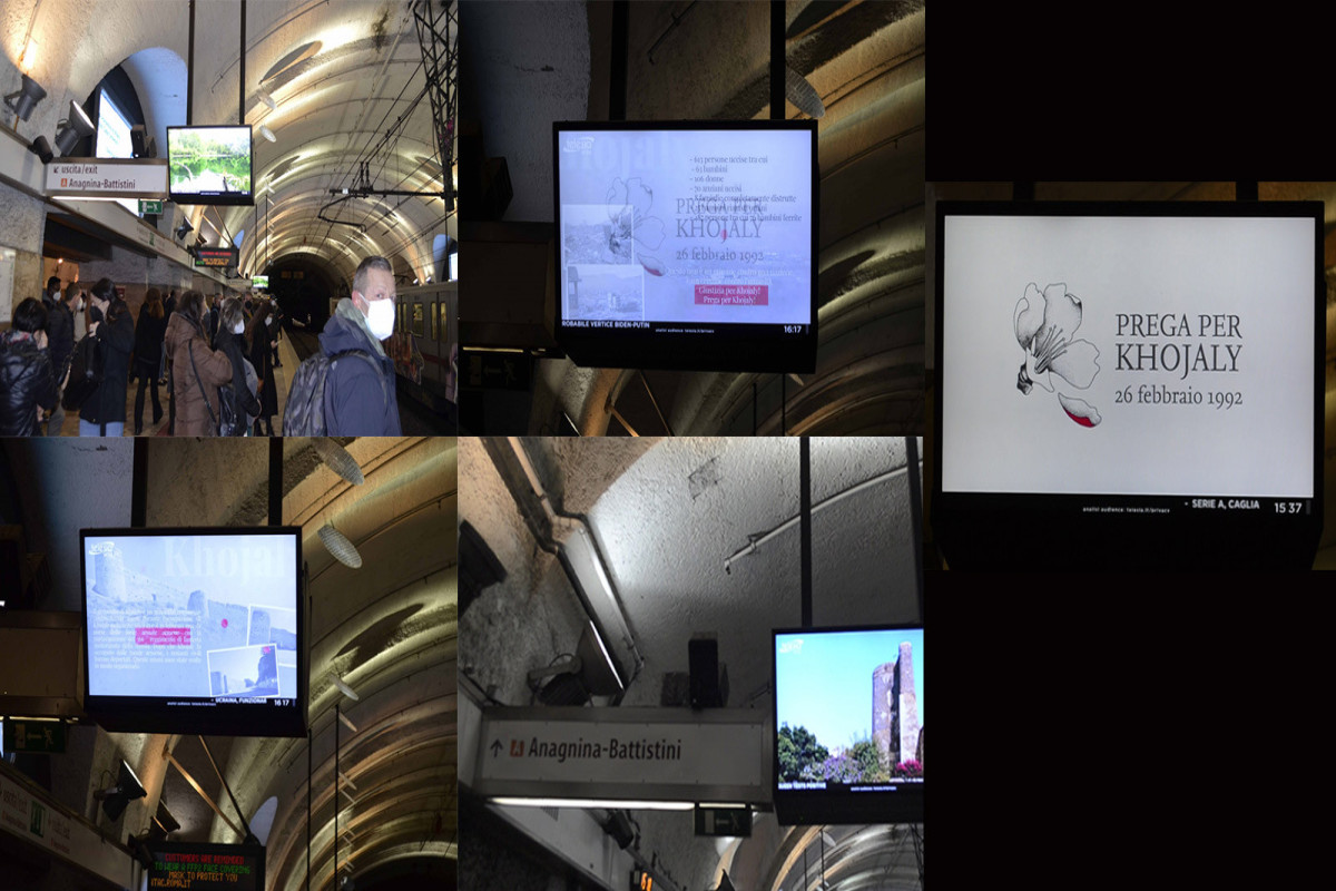 Roma və Milan metrolarında Xocalı soyqırımı ilə bağlı videoçarx nümayiş etdirilir