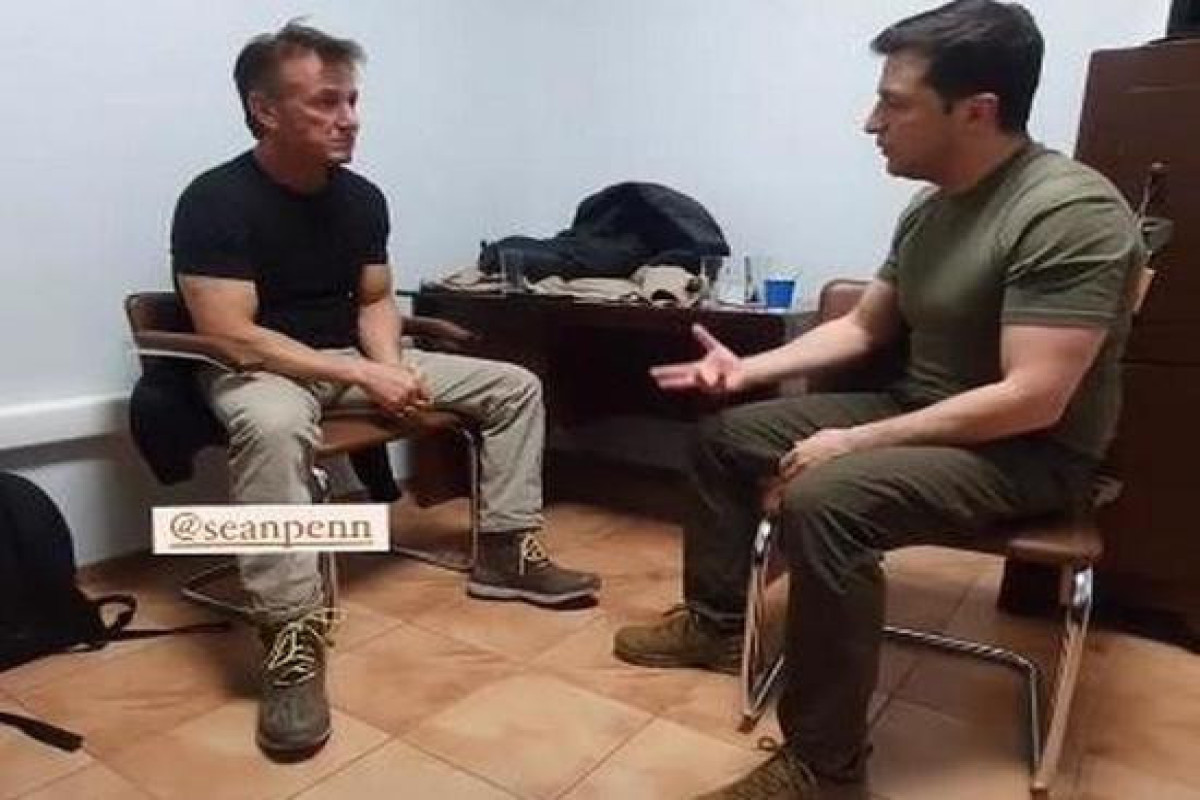 Volodimir Zelenski Kiyevdə amerikalı aktyor Şon Penn ilə görüşüb