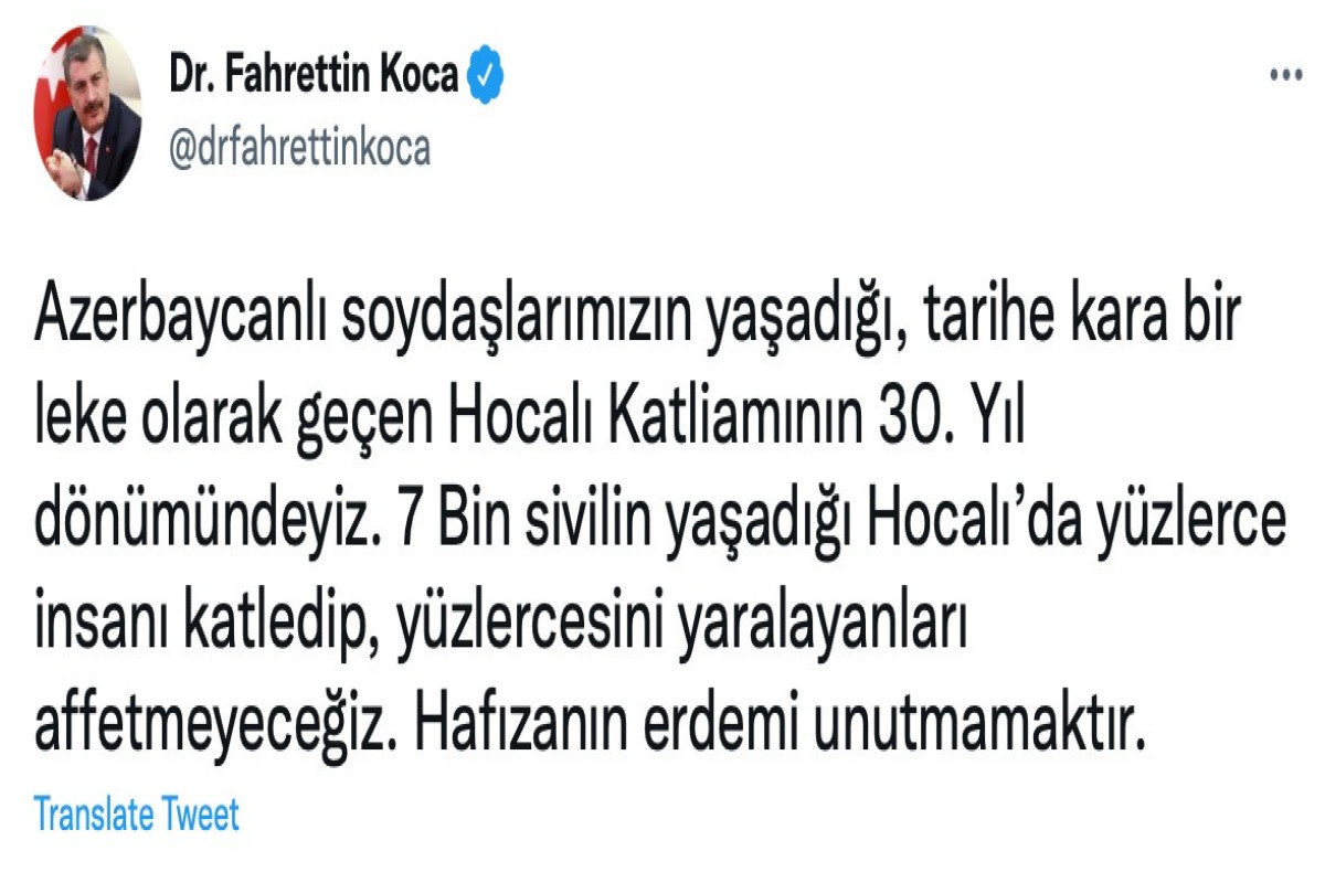 Fəxrəddin Qoca: “Xocalıda yüzlərlə insanı öldürənləri bağışlamayacağıq”