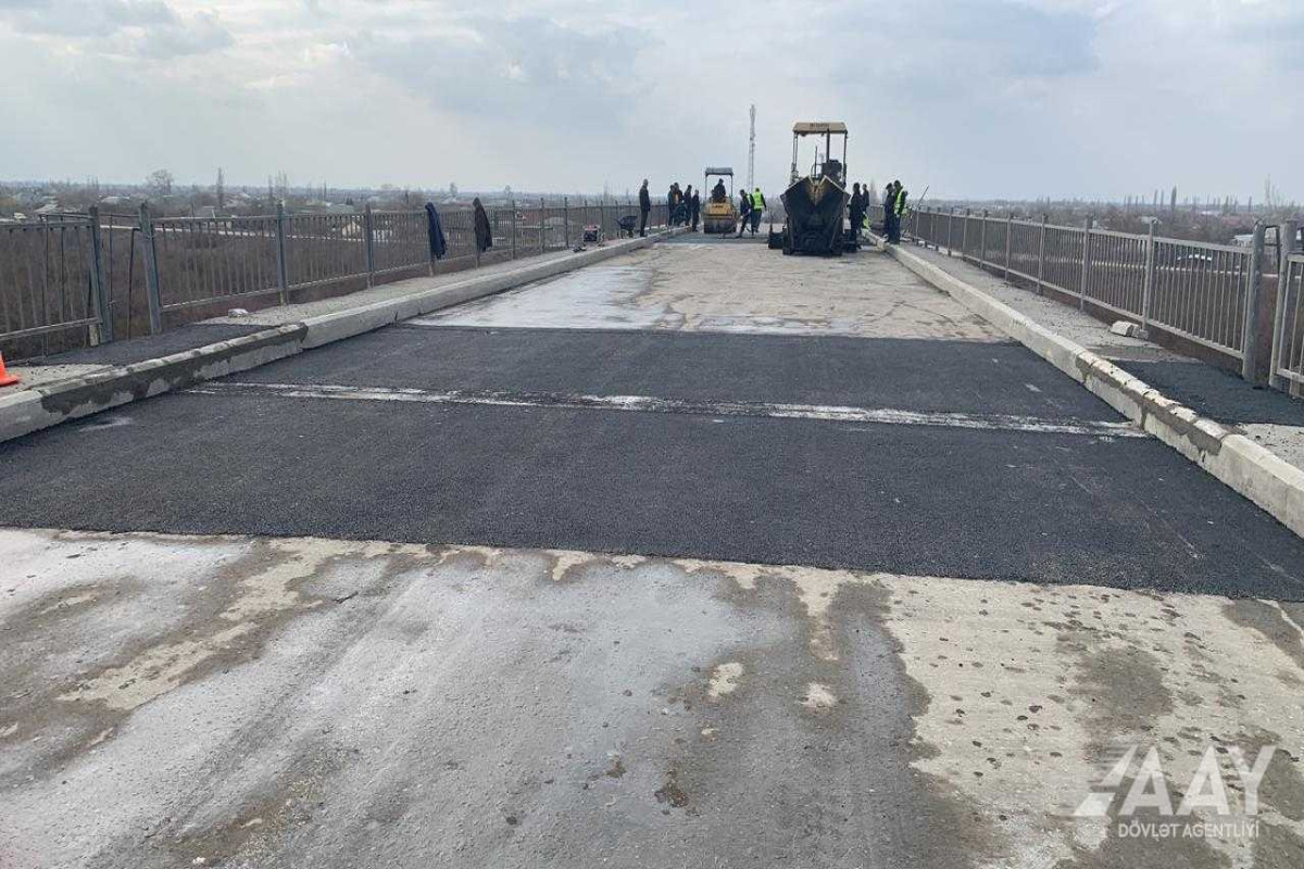 Kür çayı üzərindəki körpüdə təmir-bərpa işləri aparılıb - FOTO 