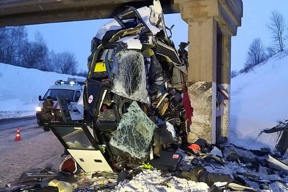 Six persons died in traffic accident with bus in Russia-VIDEO 