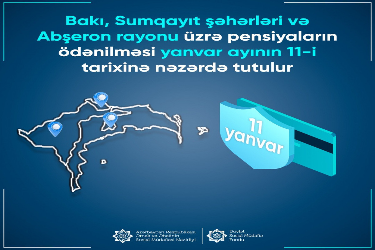 Названа дата начисления пенсий в Баку, Сумгайыте и Абшеронском районе