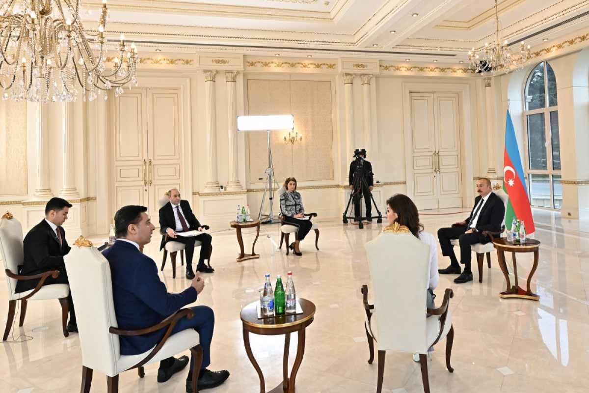 President of the Republic of Azerbaijan Ilham Aliyev has today been interviewed by local TV channels.