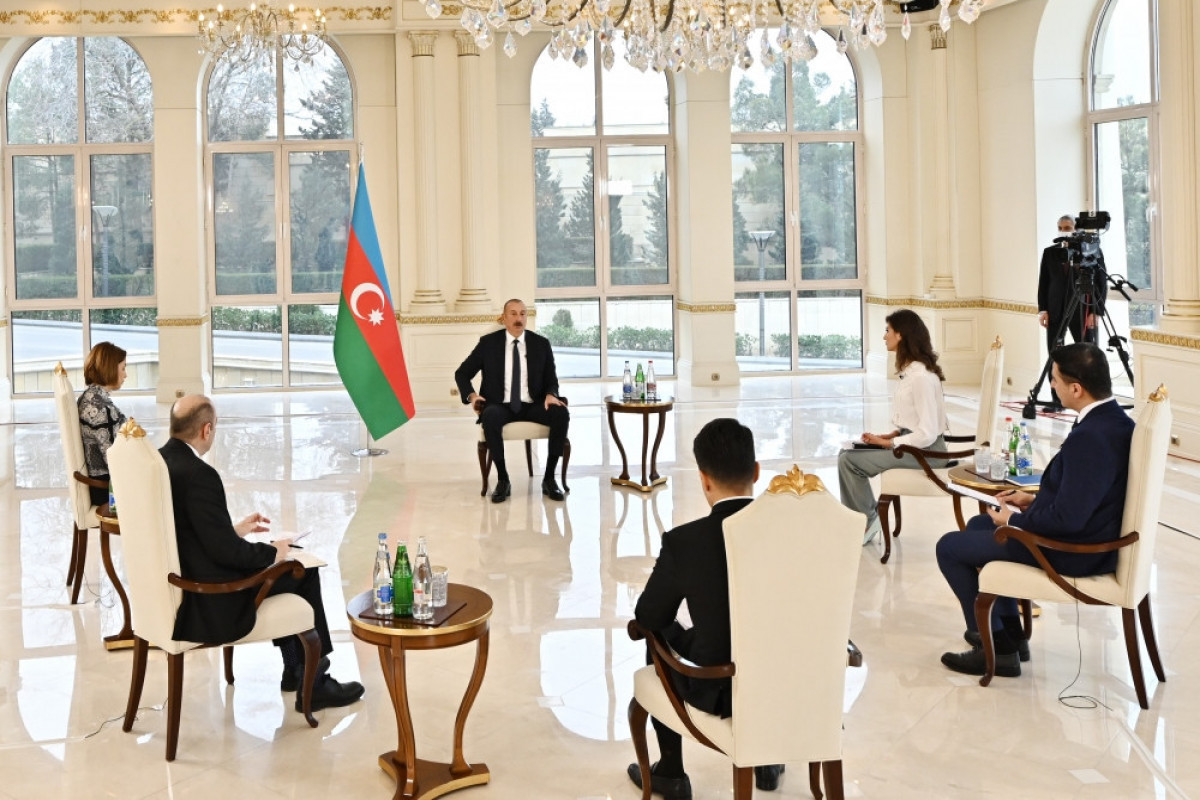 Интервью Президента Азербайджана Ильхама Алиева местным телеканалам