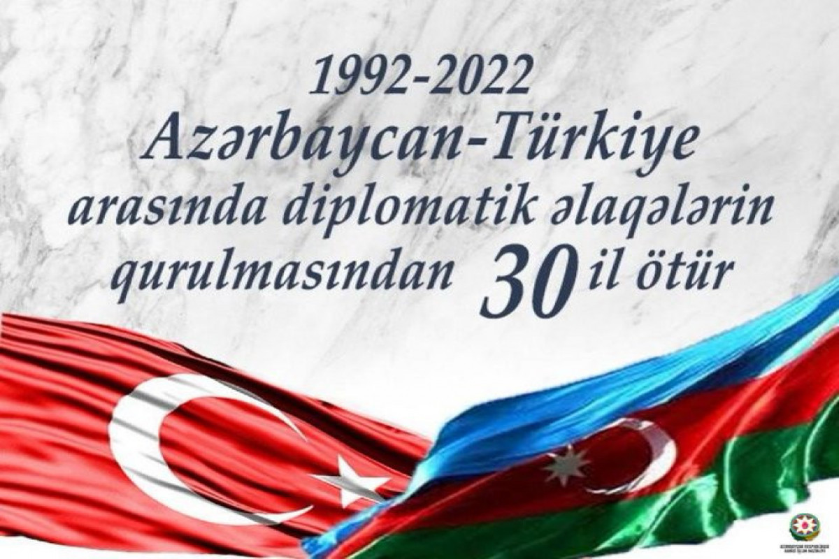 Джейхун Байрамов поделился публикацией по случаю 30-летия установления дипотношений между Азербайджаном и Турцией