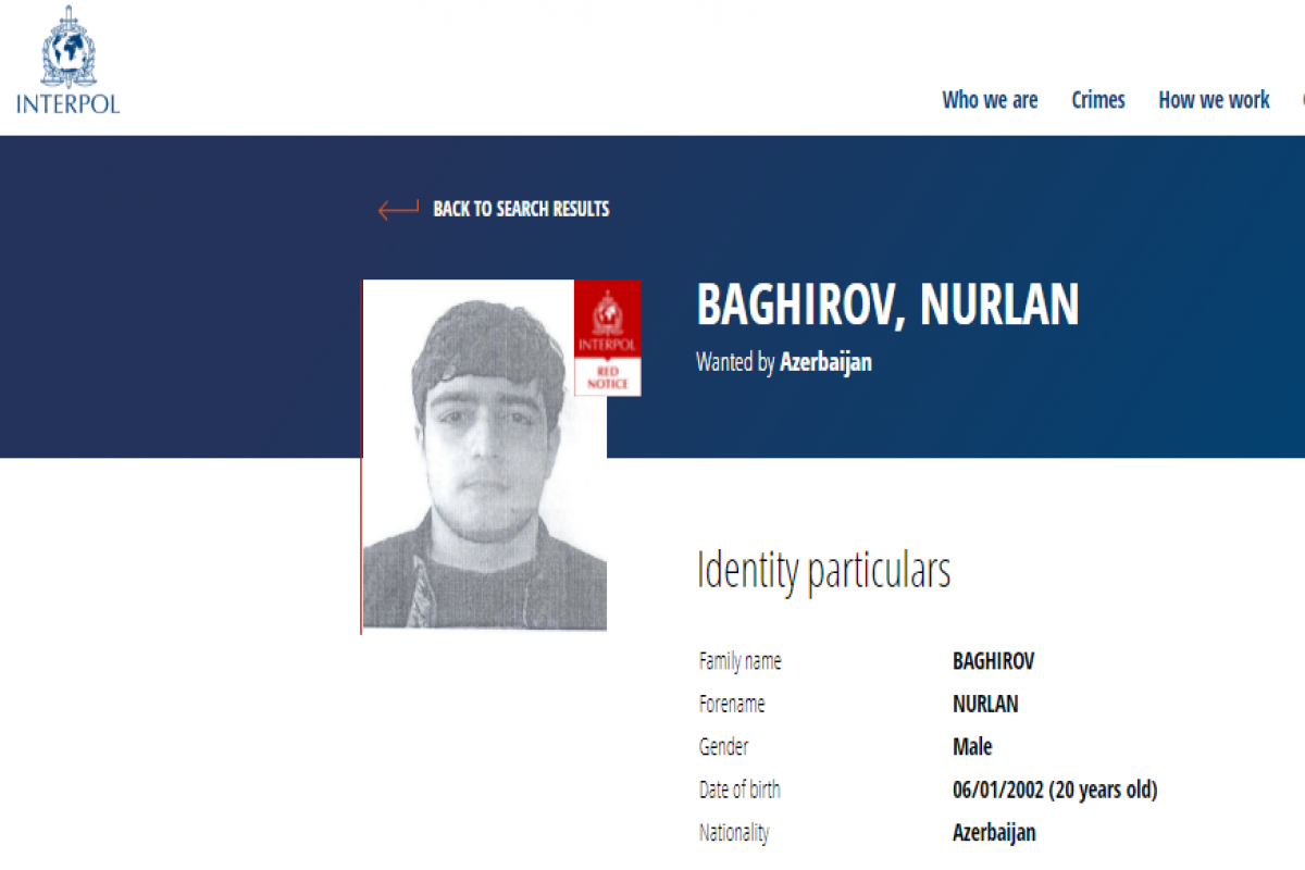 Azerbaijan puts person, who is accused of crime, on Interpol wanted list-PHOTO 