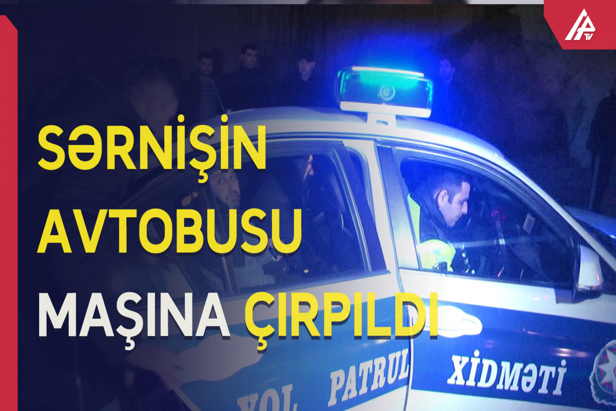 Bakıda sərnişin avtobusu qəza törədib  - FOTO  - VİDEO 
