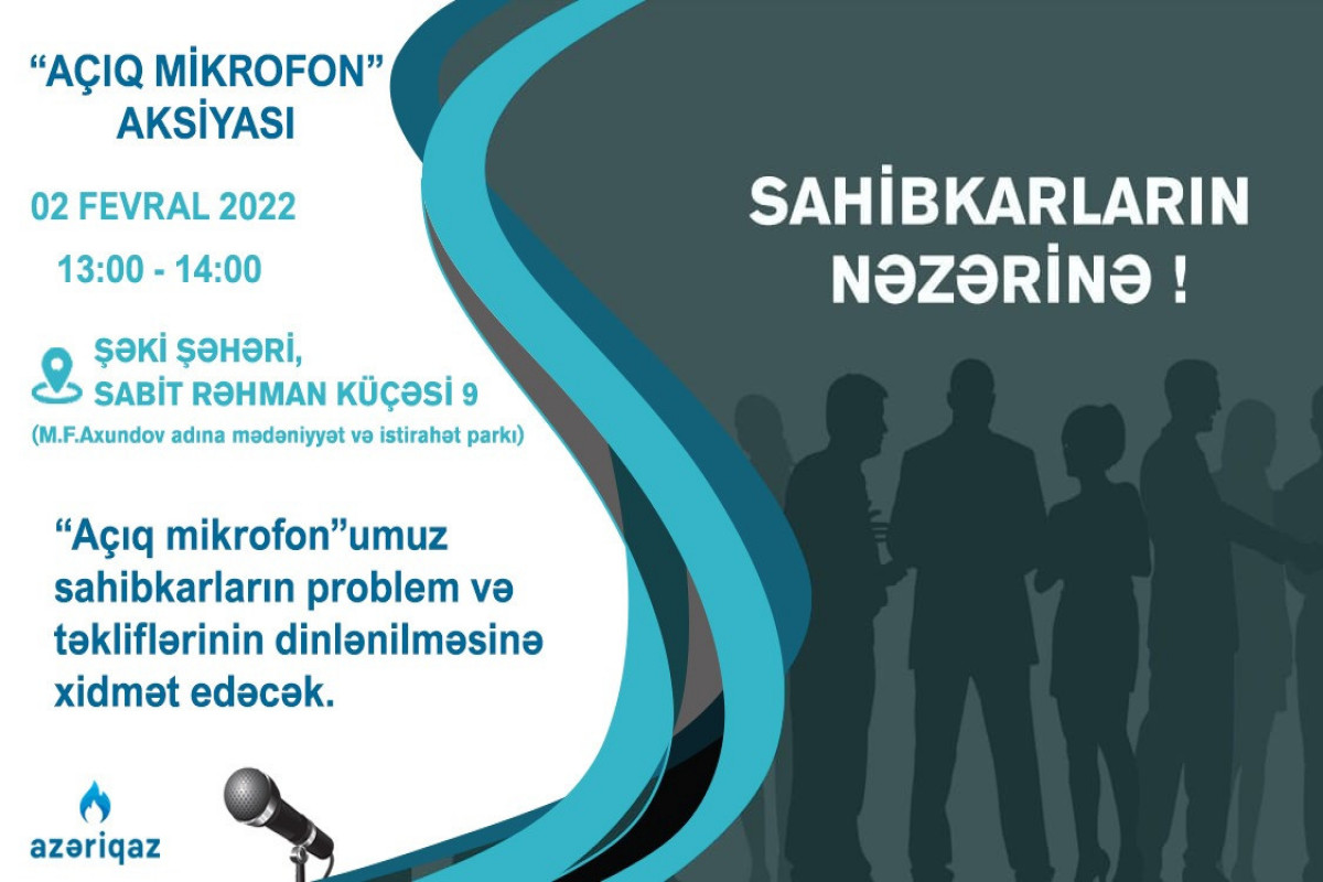“Azəriqaz”ın növbəti “Açıq mikrofon” aksiyası Şəkidə keçiriləcək