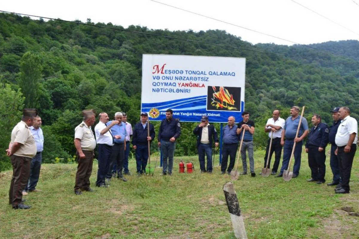 Taxıl və meşə sahələrində yanğın təhlükəsizliyi ilə bağlı tədbirlər keçirilib - FOTO 