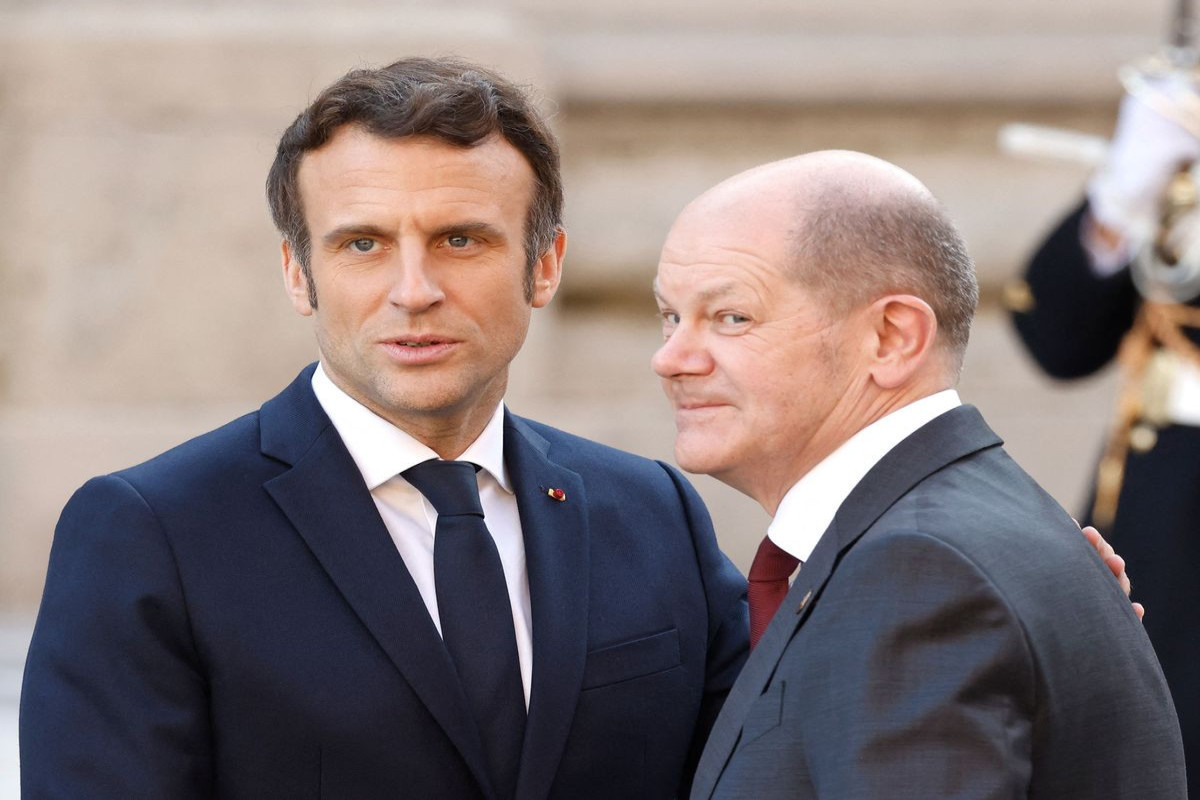 Emmanuel Macron, French President and Olaf Scholz, German Chancellor