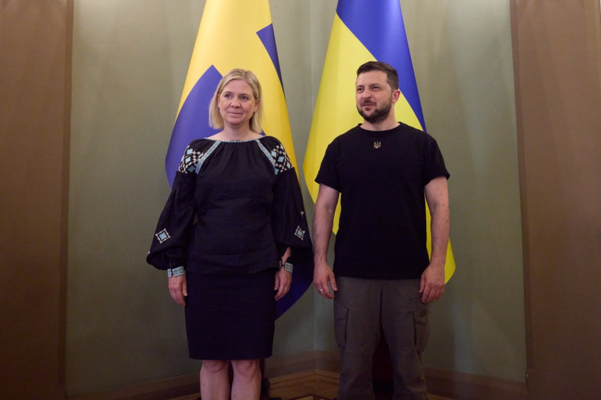 Президент Украины Владимир Зеленский и премьер-министр Швеции Магдалена Андерссон