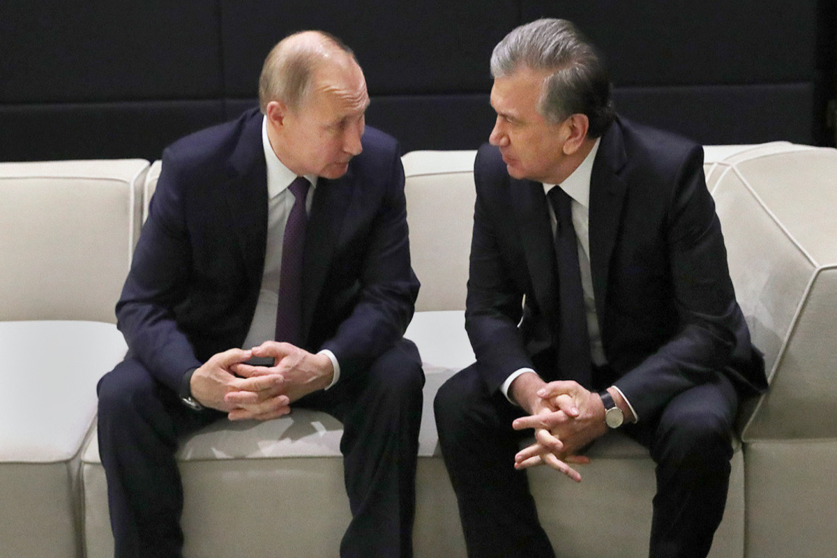 Vladimir Putin, Russian President and Shavkat Mirziyoyev, Uzbek President
