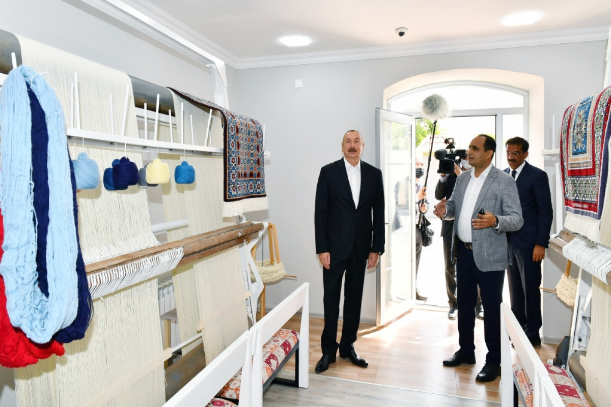 President Ilham Aliyev viewed landscaping work carried out in Ramana settlement