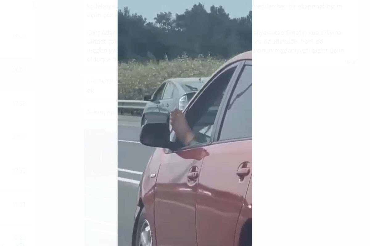 В Баку арестован водитель, управлявший автомобилем с высунутой из окна ногой - ВИДЕО 