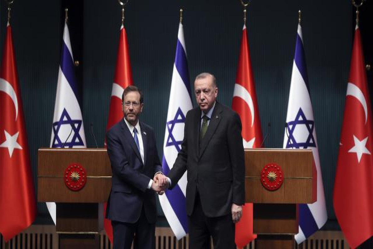 Isaac Herzog, Israeli President and  Recep Tayyip Erdogan, Turkish President