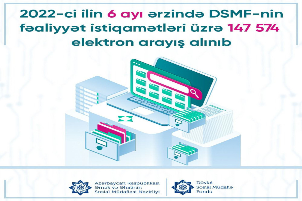 Bu ilin 6 ayı ərzində DSMF 147 574  elektron arayış verib