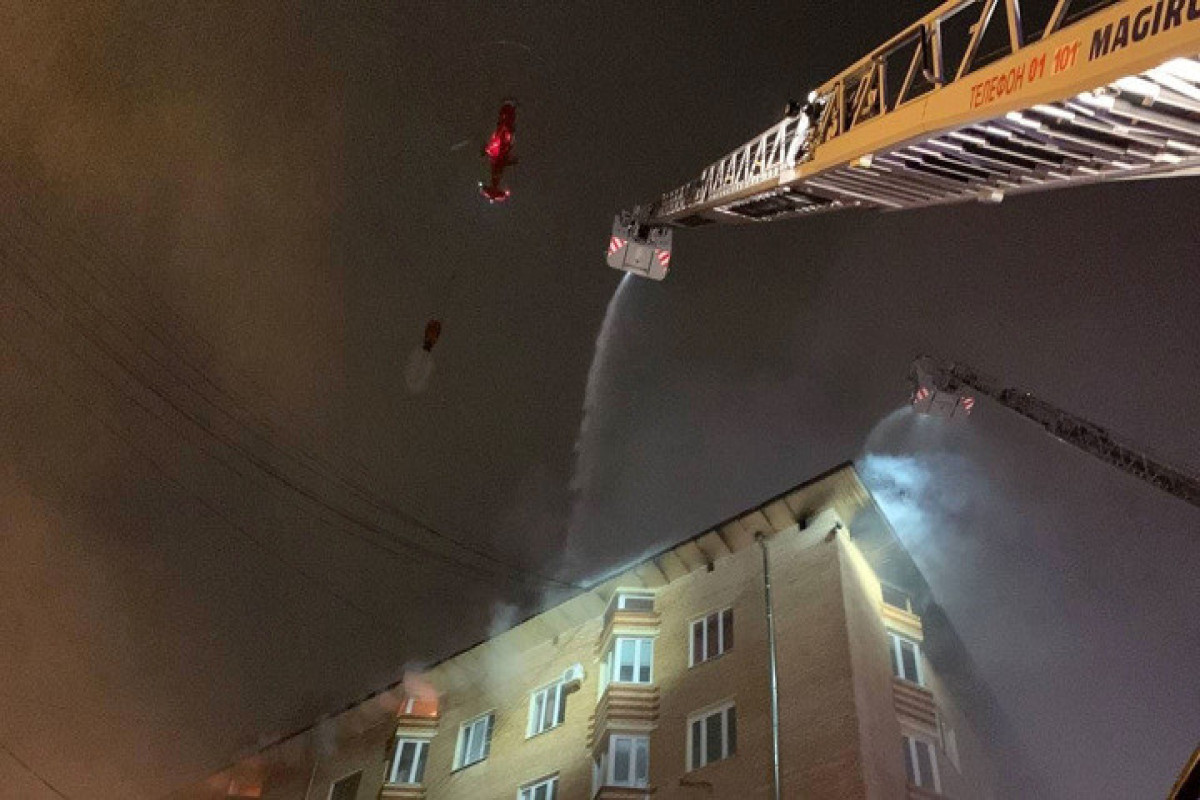 Moskvada binada yanğın olub, 400 nəfər təxliyə edilib