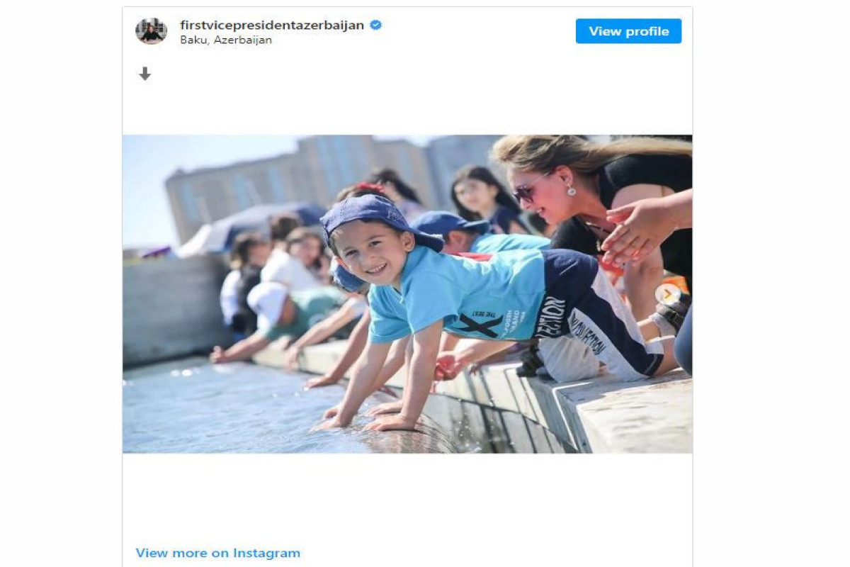First Vice-President Mehriban Aliyeva makes post on the Children's Festival