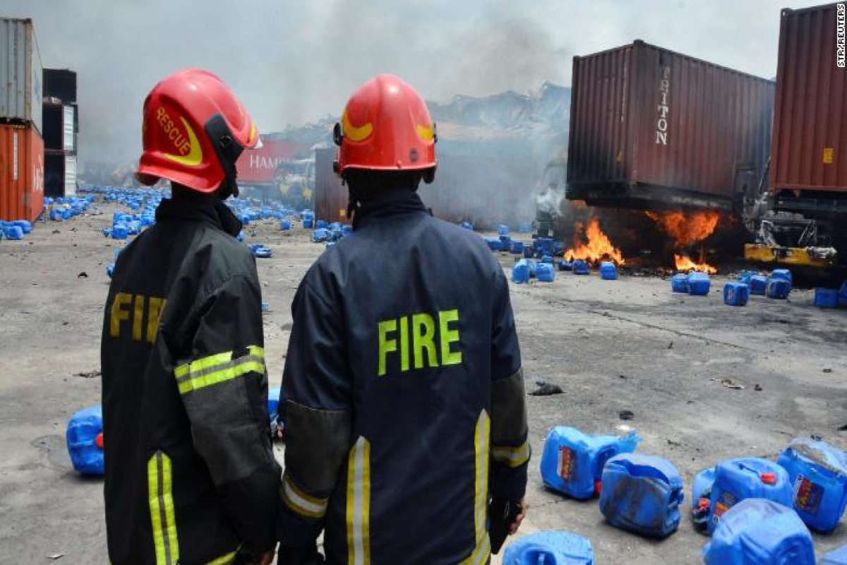 Fire tears through Bangladesh container depot killing 37 and injuring more than 300 -PHOTO 
