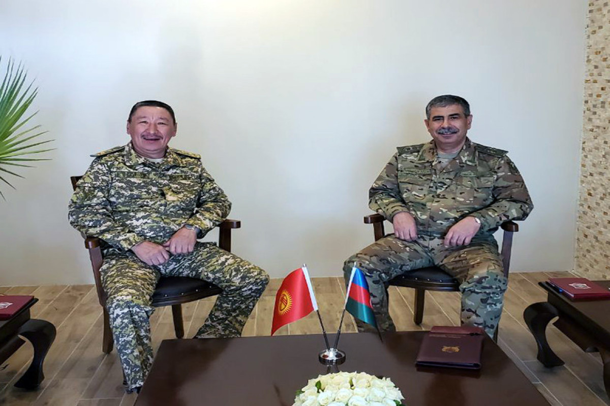Baktybek Bekbolotov, the Minister of Defense of Kyrgyzistan and Zakir Hasanov, the Minister of Defense of Azerbaijan