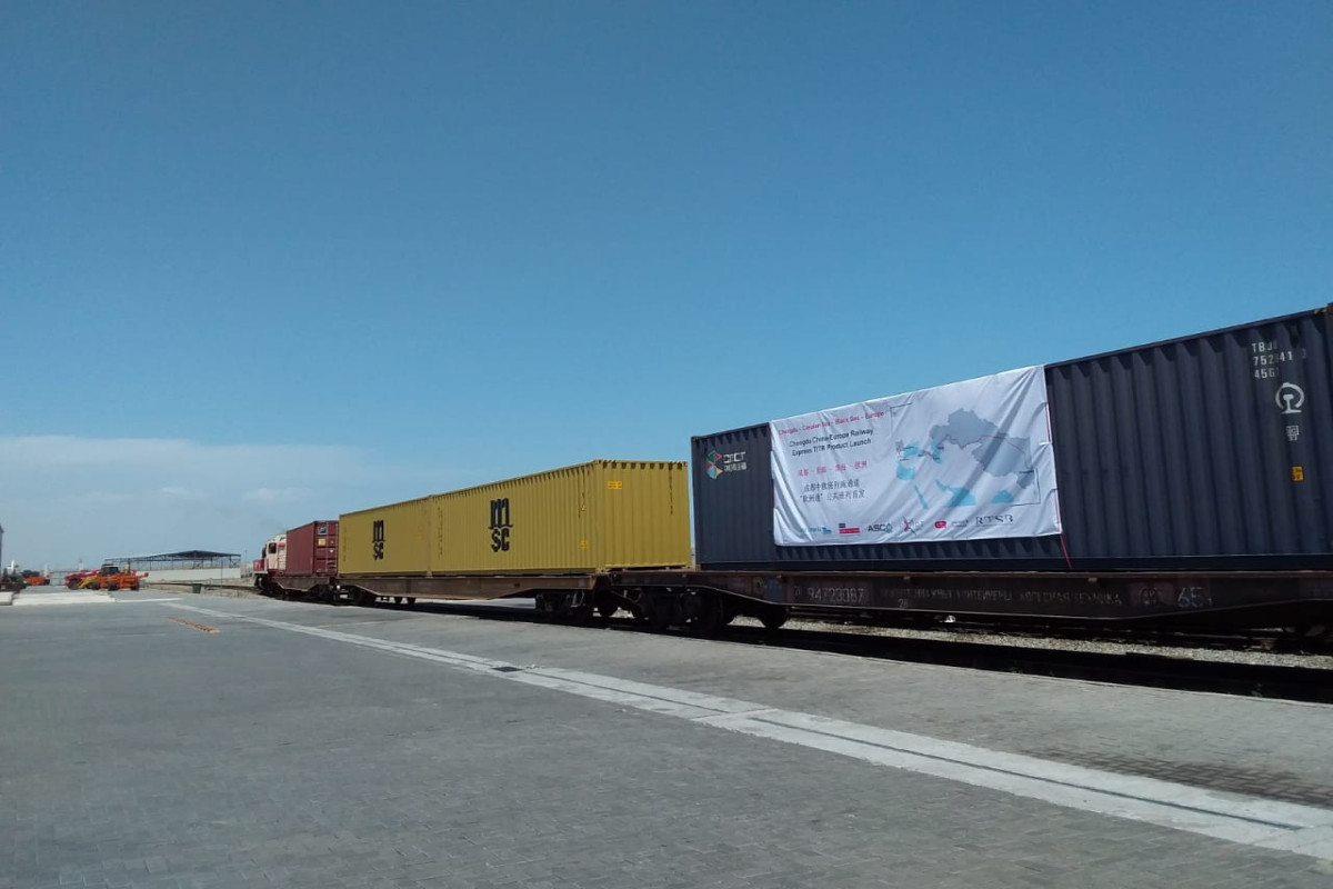 First block train sent from China to Europe leaves Baku Port